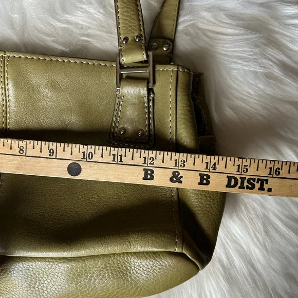 Fossil Vintage Olive Green Leather Shoulder Bag - Picture 10 of 14